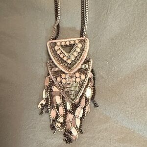 Stella & Dot Silver Geometric Necklace